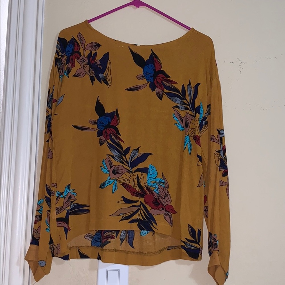 Mustard floral blouse
